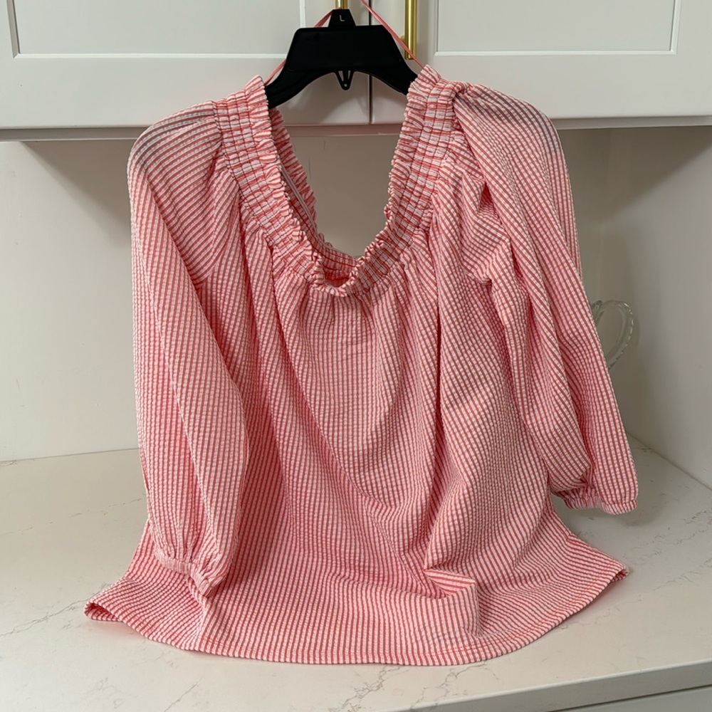 Michael Kors beautiful pink seersucker blouse 🌸